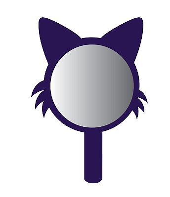 Espelho de Mão Divertido Gato Roxo - Lysanda