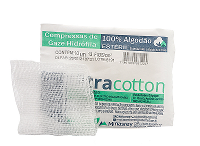 Compressa de Gaze Estéril 7,5x7,5cm 13 Fios - Ultracotton