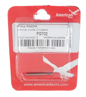 Broca Carbide FG 702 Operatória Razor Formato Cônica de Corte Cruzado - American Burrs