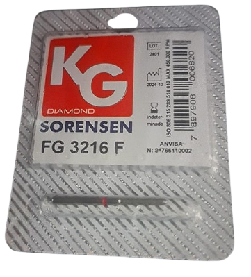 Ponta Diamantada FG 3216F Cilíndrica Topo Ogival - KG Sorensen