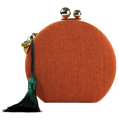 Bolsa De Mão Clutch Laranja Verde Festa Casamento Formatura