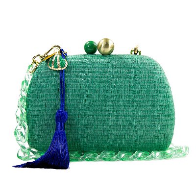 Bolsa De Mão Clutch Festa Casamento Formatura Verde e Azul
