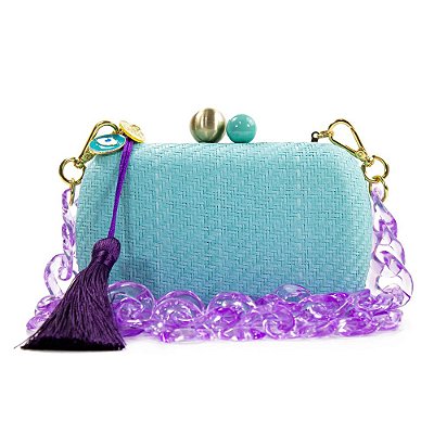 Bolsa Feminina De Mão Clutch Festa Casamento Formatura Azul Tiffany