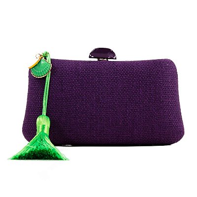 Bolsa Pequena Clutch Festa Casamento Formatura Violeta e Verde