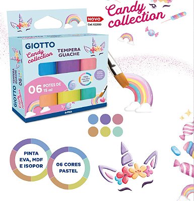 Guache 6 cores tons pasteis Giotto