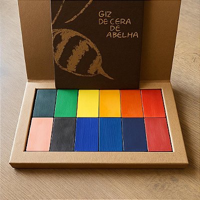 Giz bloco Apiscor - caixa com 12 cores
