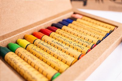 Giz bastão Apiscor - caixa com 12 cores