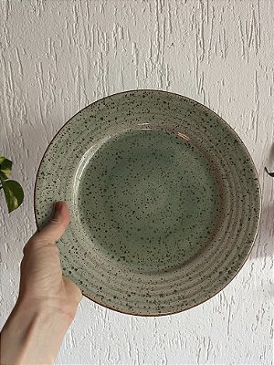 Prato com frisos Verde mar
