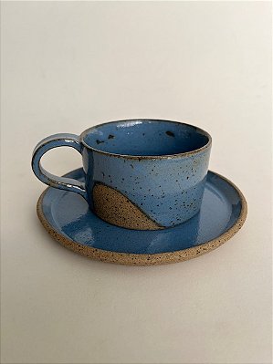 Xícara de Chá Azul Gabi  com pires