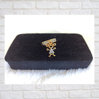 Anel com Pingente de Filha Folheado à Ouro 18K