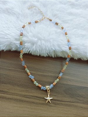 Colar Choker Praiano Pingente Estrela do Mar