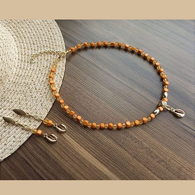 Conjunto Colar e Brinco Pingente Búzios