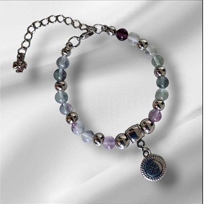 Pulseira de Pedras Naturais Fluorita
