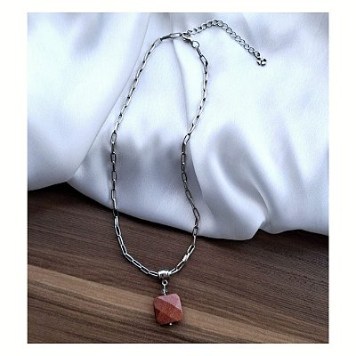 Colar de Corrente Cartier com Pedra Goldstone
