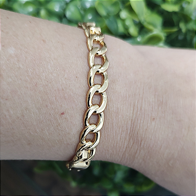 Bracelete Trançado folheado em ouro (Tamanho único)