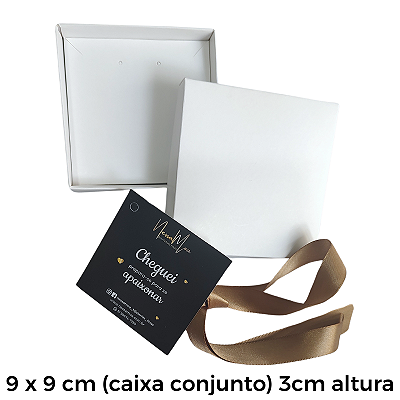 Caixa de presente médio + fita ( embalagem) 9 x 9 cm + 3 cm altura