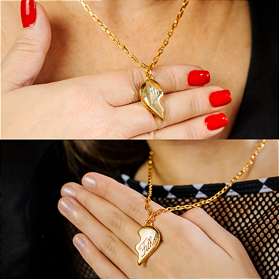 Conjunto Colar correntaria mãe e filha folheado em ouro ( colar mãe e filha)