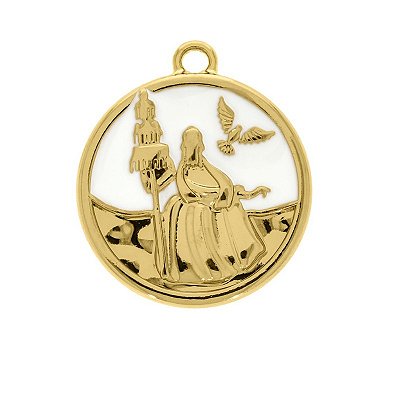 Pingente de Oxalá resina branco( orixás) folheado a ouro