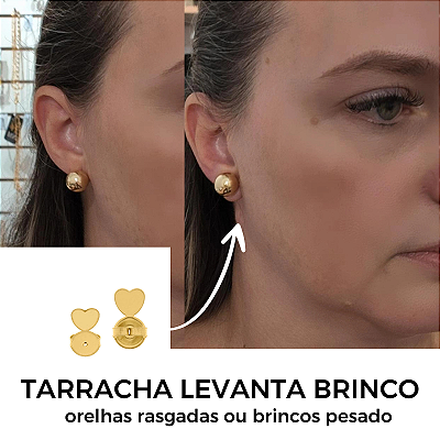 Tarracha LIFT  Mágica Levanta Brinco Ouro 8mm ( um par)