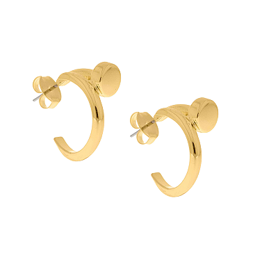 Brinco argola detalhe prego Folheado em ouro