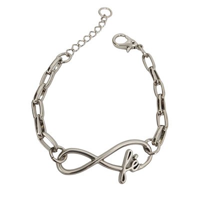 Pulseira Correntaria Fé Folheado em Ródio (Prateado)