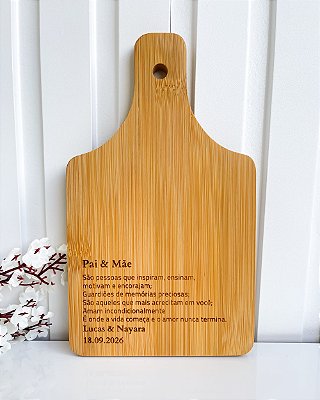 Mini Tábua 22x13 cm em Bambu Personalizado Padrinhos Casamento