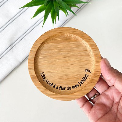 Porta Copo em Bambu Personalizado 10 cm Ø