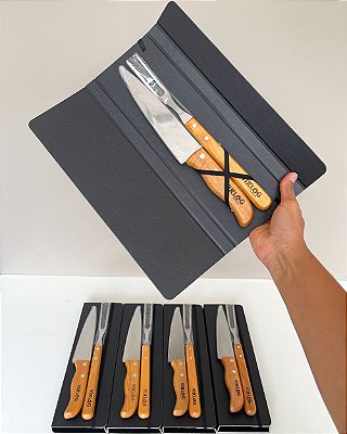 Kit Churrasco Garfo & Faca Personalizado Brinde Corporativo