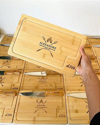 Kit Churrasco Tábua & Faca Personalizado Brinde Corporativo