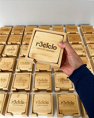 Conjunto Porta Copos Personalizado Logo Brinde Corporativo