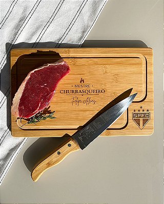 Kit Churrasco Personalizado Tábua & Faca Dia dos Pais