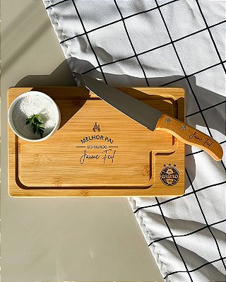 Kit Churrasco Personalizado Tábua & Faca Dia dos Pais