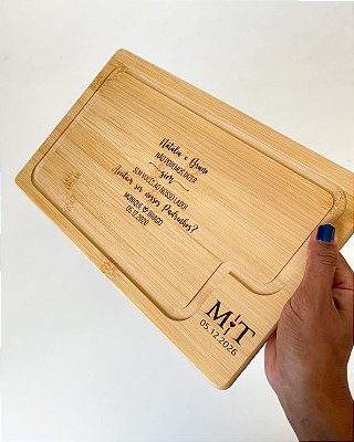 Tábua de Churrasco Personalizada Padrinhos Casamento 32x20 cm