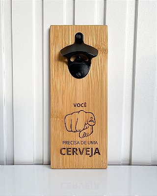 Abridor de Garrafa Personalizado de Madeira