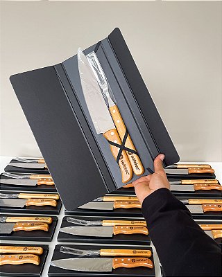 Kit Churrasco Garfo & Faca 8" Personalizado com Logo Brinde Corporativo