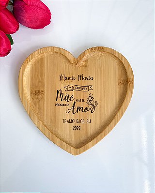 Bandeja Coração Personalizada Dia das Mães