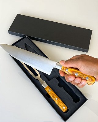 Kit Churrasco Faca e Garfo Premium Personalizado