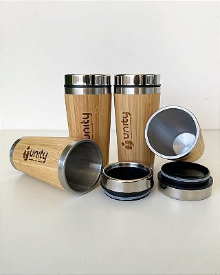 Copo Térmico Inox Bambu Personalizado Brinde Corporativo 500ml
