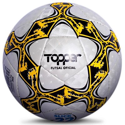 BOLA UNISSEX TOPPER 6820 SLICK 22 FUTSAL PRETO/LARANJA