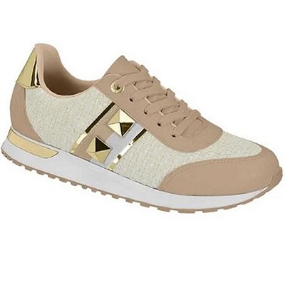 TENIS FEMININO VIZZANO 1372306 NATURAL/BRANCO/DOURADO