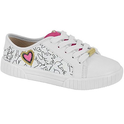 TENIS INFANTIL MOLEKINHA 2544118 BRANCO/PINK/PRETO