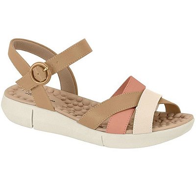 SANDALIA FEMININO MODARE 7142124 PESSEGO/TAN/CREME