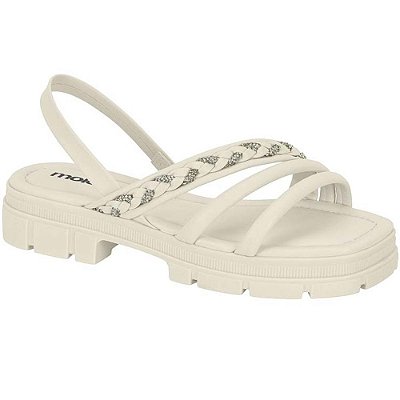 PAPETE FEMININO MOLECA 5475112 BRANCO OFF/BRANCO CRISTAL