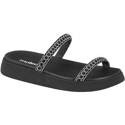 PAPETE FEMININO MOLECA 5469118 HEMATITE NIQUEL/PRETO