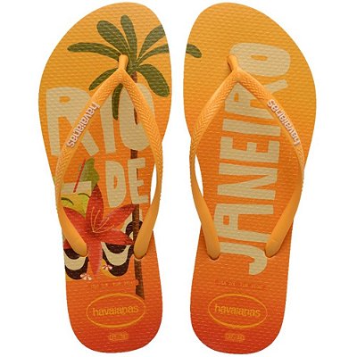 SANDALIA FEMININO HAVAIANAS SLIM POSTCARD AMARELO POP