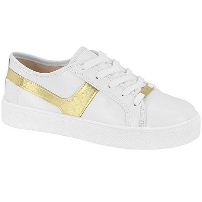 TENIS FEMININO MOLECA 5712329 BRANCO/DOURADO