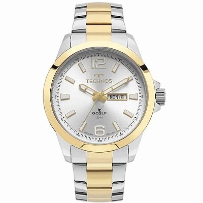 RELOGIO FEMININO TECHNOS 2105BC1K DOURADO/PTA