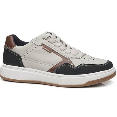 SAPATENIS MASCULINO PEGADA 111704 BRANCO/CINZA