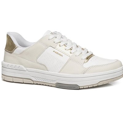 SAPATENIS FEMININO PEGADA 212602 BRANCO/DOURADO