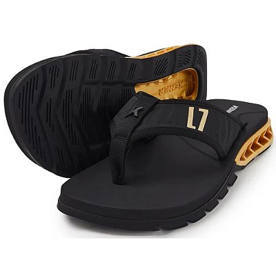 SANDALIA MASCULINO KENNER 1900025500 L7 PRETO/DOURADO